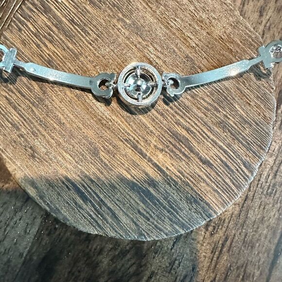 NWT - Silver Bracelet with Solitaire Center Smaller Gems along each side - Picture 5 of 5